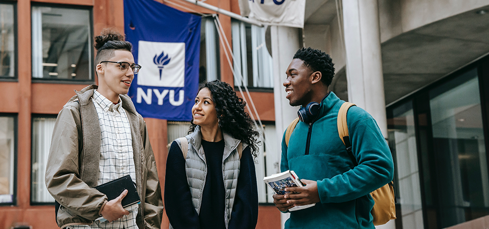 No College Savings? No Problem. 6 Simple Tips to Help Get You on Track, image of college students standing outside of college campus.